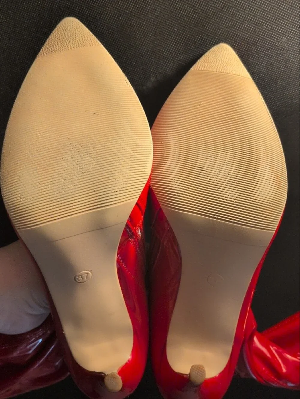 Red Patent Over-the-Knee Stiletto Boots